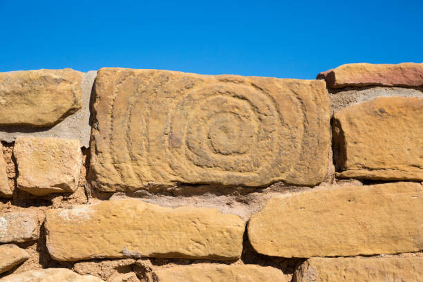 Spiral Petroglyph in Mesa Verde stock photo