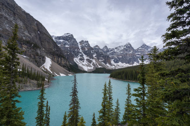 istock View on beautiful alpine lake with turquoise waters surrounded by magnificent peaks 1282065198