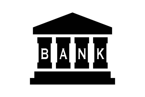 Silhouette of a bank Silhouette of a bank. Vector material. banking silhouettes stock illustrations