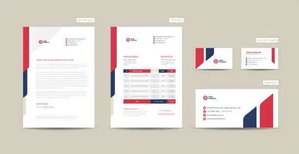 Vector illustration of Corporate Business Branding Identity  | Stationary Design | Letterhead | Business Card | Invoice | Envelope | Startup Design