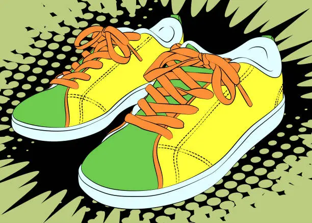 Vector illustration of A pair of Sneaker, sport shoes