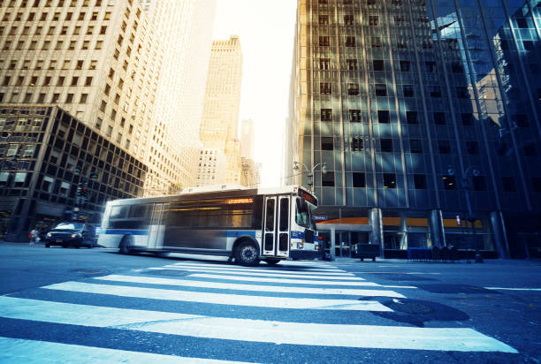 istock Public bus making a turn in New York - Manhattan 1282077595