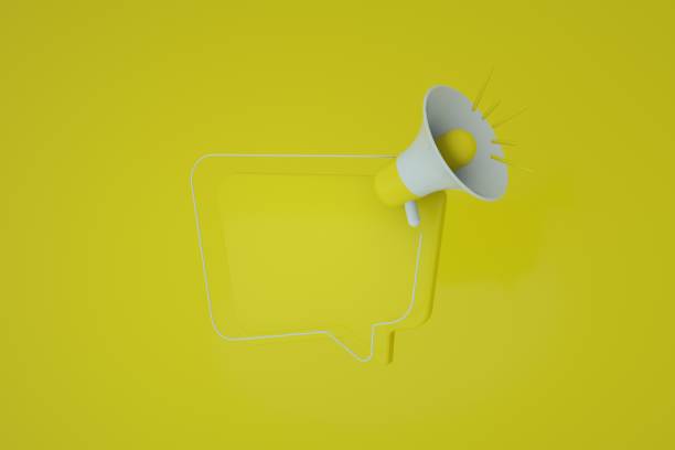 istock Megaphone with speech bubble for announcement text. Marketing and communication. 1282078498