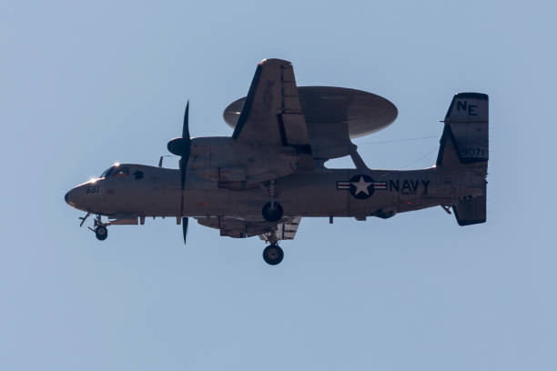 U.S. Navy E-2 Hawkeye at Palmdale stock photo