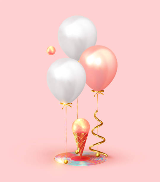 istock Festive background with helium balloons. Celebrate a birthday, Poster, banner happy anniversary 1282084607