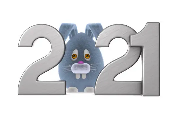 2021 new year. Isolated 3D illustration