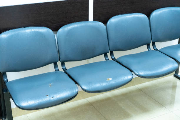 istock Worn Indoor Waiting Padded Seats 1282087053
