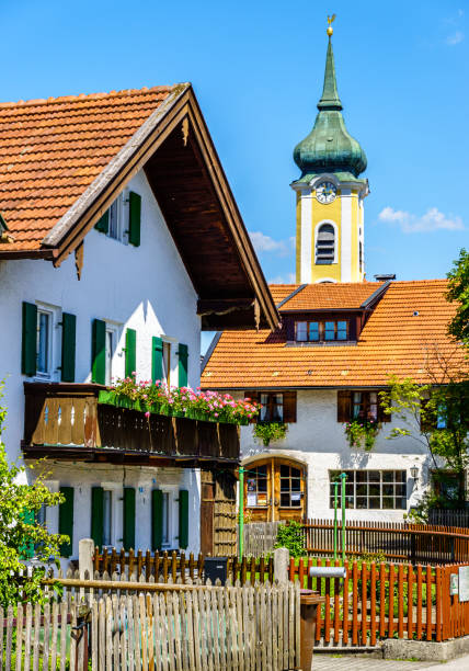 old town of seehausen am staffelsee - bavaria old town of seehausen am staffelsee - bavaria - germany murnau photos stock pictures, royalty-free photos & images