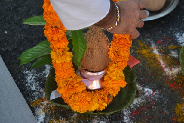 istock 'Kalasha', the Hindu ritual during worshippings. 1282089885