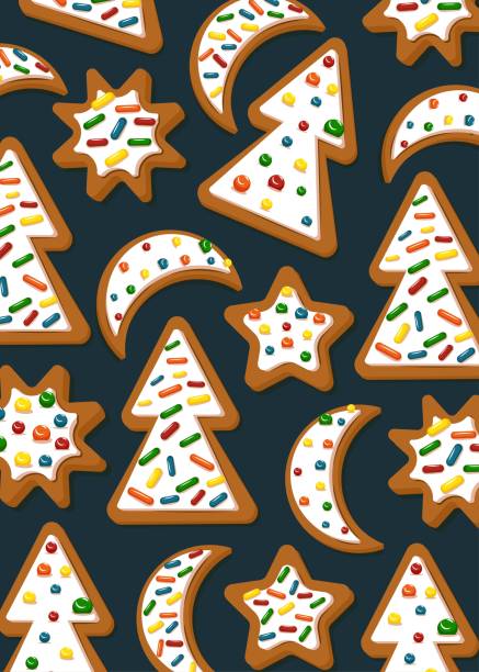 ilustrações, clipart, desenhos animados e ícones de imaginei biscoitos com cobertura de açúcar. textura festiva. - backgrounds candy close up collection