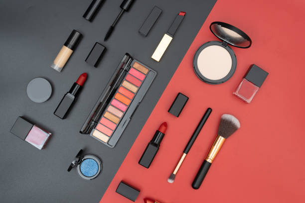 istock set decorative cosmetics on black and red background 1282096066