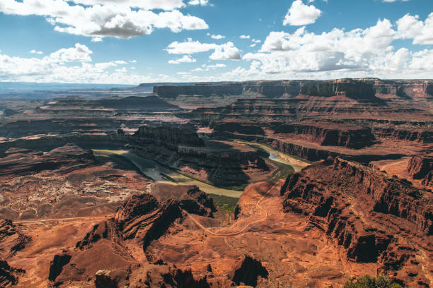 Grand Canyon and the Colorado River seen inside the Dead Horse Point State Park a hot summer day.