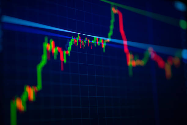 istock Stock exchange market graph on screen 1282102080