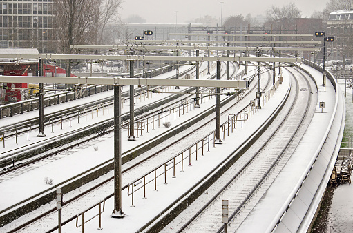 Rails in the snow