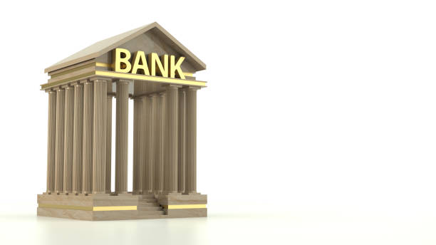 istock Bank Icon Isolated on White Background. 3d Rendering 1282103990