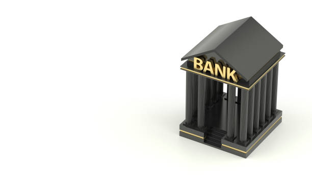 istock Bank Icon Isolated on White Background. 3d Renderingk 1282103991