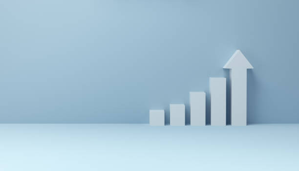 istock White arrow to growth success on studio background, creative concept achievement 1282104115