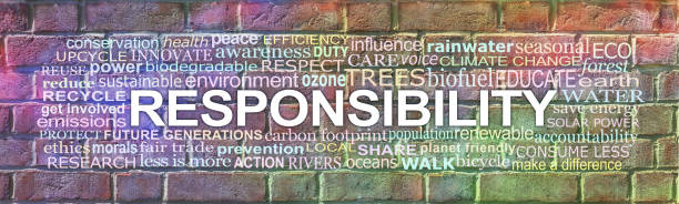 istock Our life time responsibilities Awareness Campaign Brick wall Graffiti Banner 1282110951