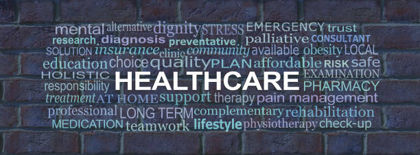 istock Words associated with Health Care Brick Wall Concept 1282111128