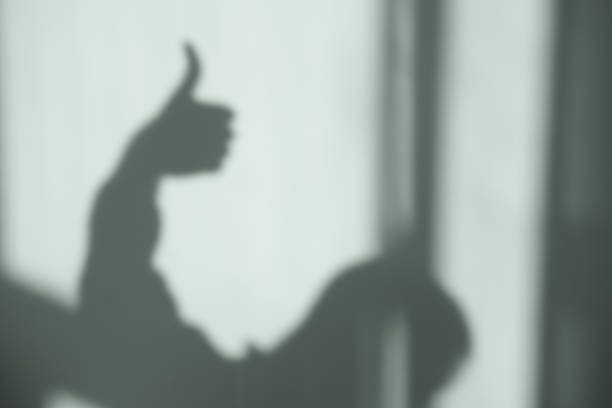istock Reflection of a raised thumb up with a raised hand 1282113951