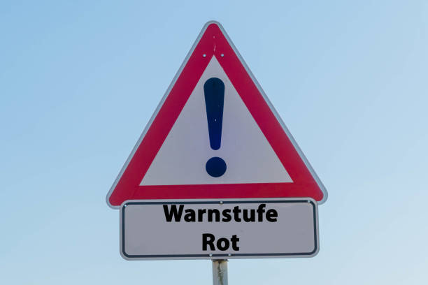 istock Sign Warning Level Red german 