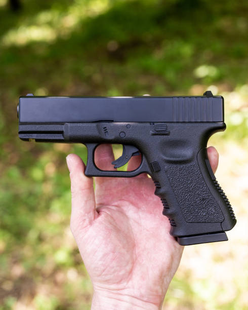 istock Photo of a 9mm gun on the surface 1282117455