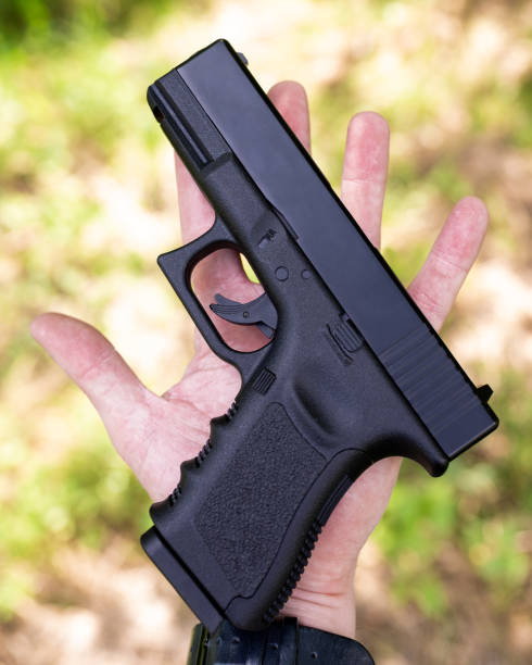 istock Photo of a 9mm gun on the surface 1282117457