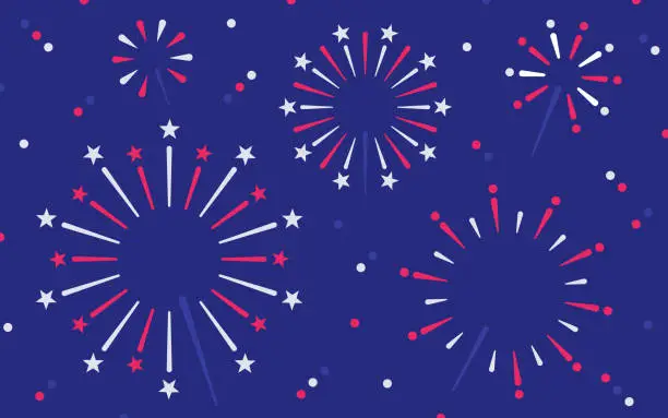 Vector illustration of Fireworks Celebration Abstract Background