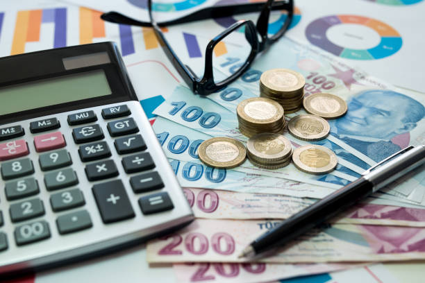 Business concept with Turkish Lira