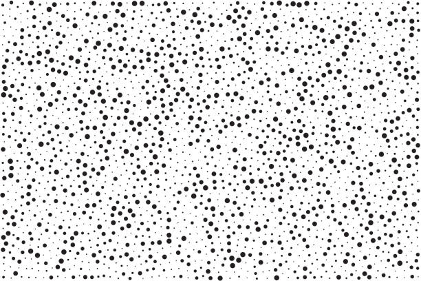 ilustraciones, imágenes clip art, dibujos animados e iconos de stock de fondo abstracto hecho de puntos negros sobre fondo blanco. se puede utilizar para múltiples conceptos: espacio, nieve, arte moderno, ciencia, microbiología - bubble seamless pattern backgrounds