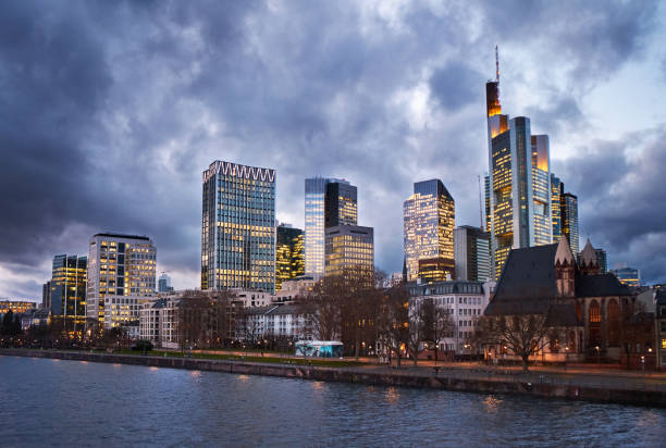 istock View of Frankfurt skyline under the cloudy sky 1282120889