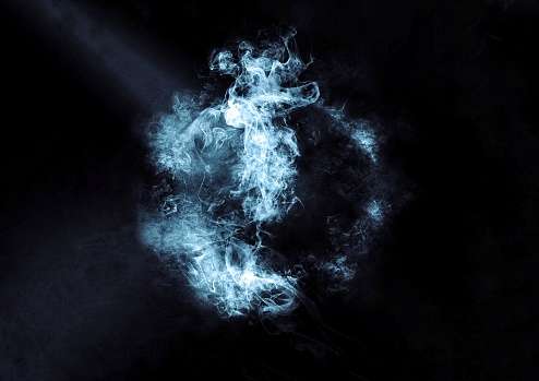 3D illustration of smoke swirling in a circle
