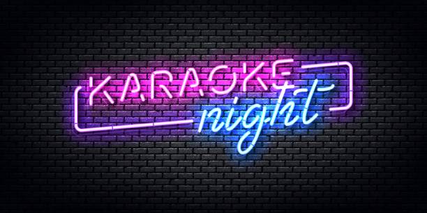 istock Vector realistic isolated neon sign of Karaoke Night logo for template decoration and invitation covering. Concept of night club and party. 1282124889