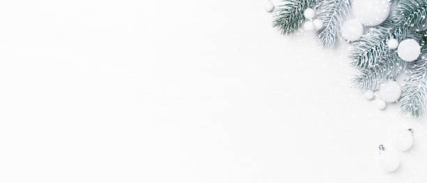 istock White festive Christmas banner with christmas tree branches 1282125012