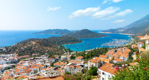 View of the town Kas, Antalya Province, Mediterranean Coast, Turkey View of the town Kas, Antalya Province, Mediterranean Coast, Turkey. High quality photo southern turkey stock pictures, royalty-free photos & images