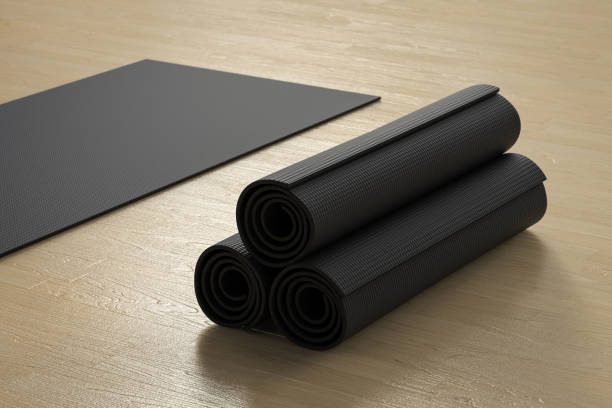 istock Black yoga mat 1282131209
