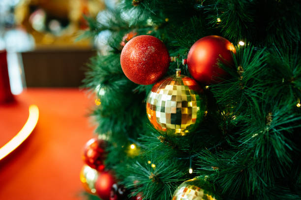 istock Close up of Christmas ornament on tree 1282140015