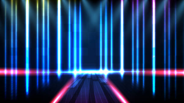 istock abstract futuristic background of blue empty stage and neon lighting spotlight stage background 1282141252