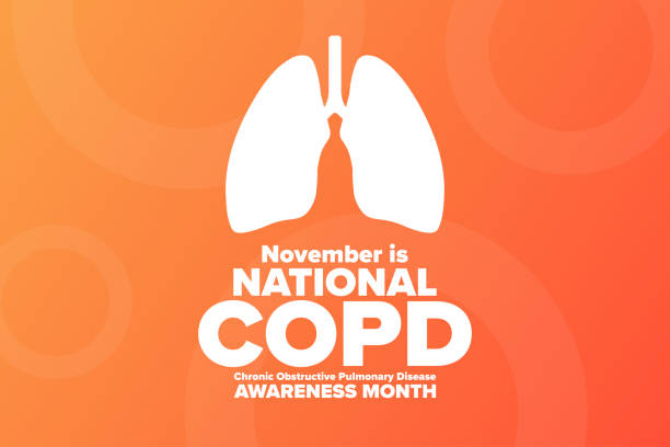 National COPD Awareness Month. Chronic Obstructive Pulmonary Disease. November. Holiday concept. Template for background, banner, card, poster with text inscription. Vector EPS10 illustration. National COPD Awareness Month. Chronic Obstructive Pulmonary Disease. November. Holiday concept. Template for background, banner, card, poster with text inscription. Vector EPS10 illustration lung stock illustrations