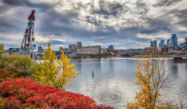 View of Montreal from the city of Le Havre in autumn.