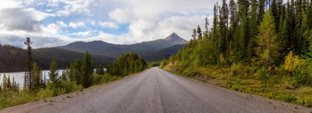 istock View of Scenic Road surrounded by Trees and Mountains 1282144097