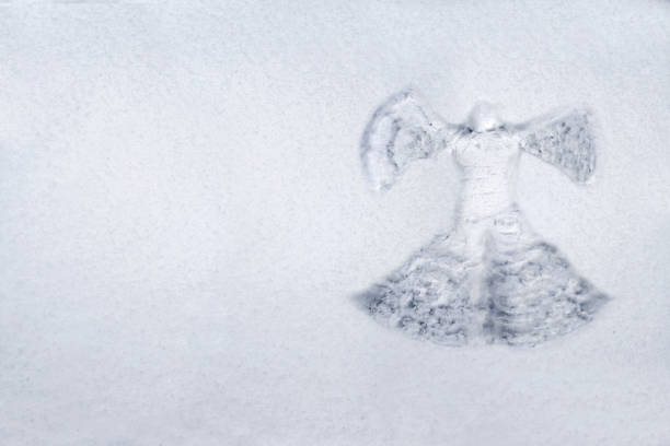 Snow angel made in the white snow