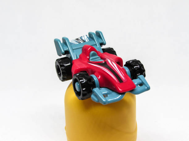 istock Toy on yellow box and white napkin background 1282145361