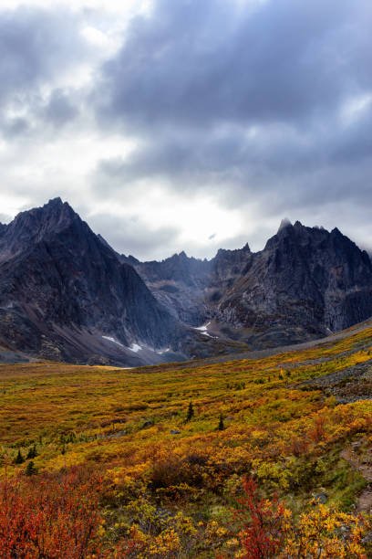 istock Beautiful View of Dramatic Mountains and Valley during Fall 1282145635