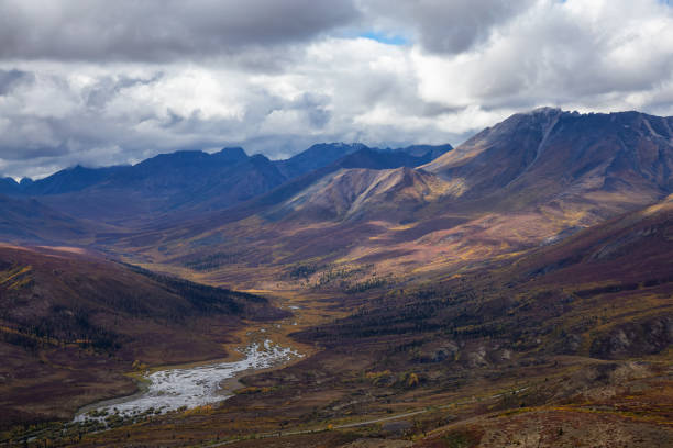 istock View of Scenic Landscape and Mountains on a Cloudy Day 1282149143