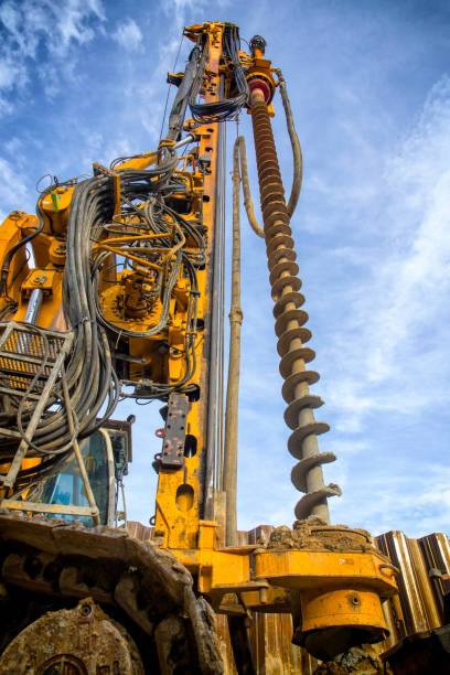 istock Industrial drilling machine at the construction site 1282151940
