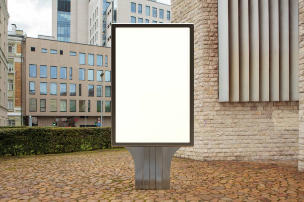 istock Advertising billboard stand mock up on the street. 1282153220