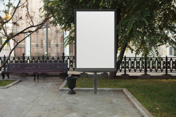 istock Advertising billboard stand mock up on the street. 1282153668