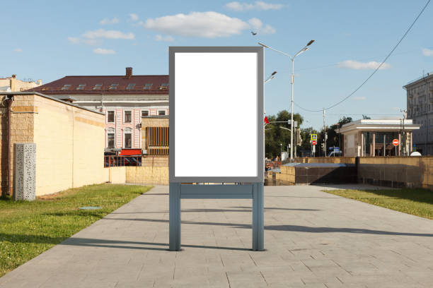 istock Advertising billboard stand mock up on the street. 1282154637