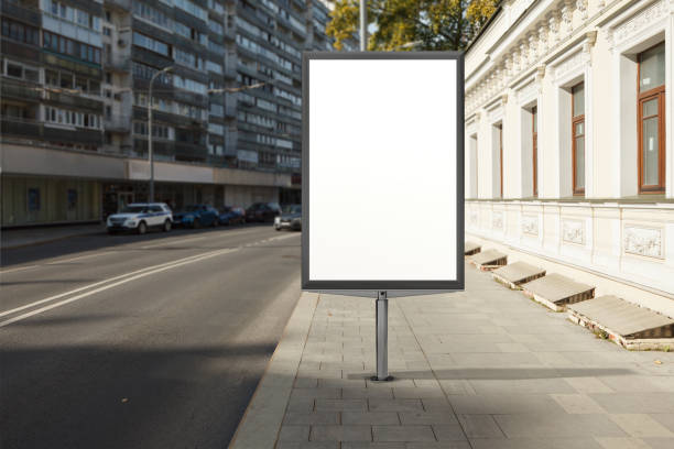 istock Advertising billboard stand mock up on the street. 1282154754